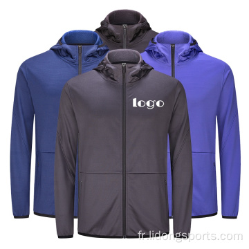 Logo personnalisé Plain Men&#39;s Zip Up Zipper Hoodies